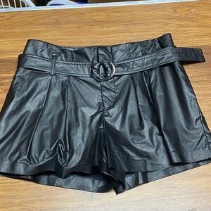 Guess Black High Waist Faux Leather Shorts NWOT
